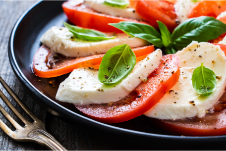 Caprese Salad with Garden Basil & Tomatoes
